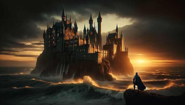 Day 24 - Dusk at the Gothic Castle - A Tale of Sea and Stone