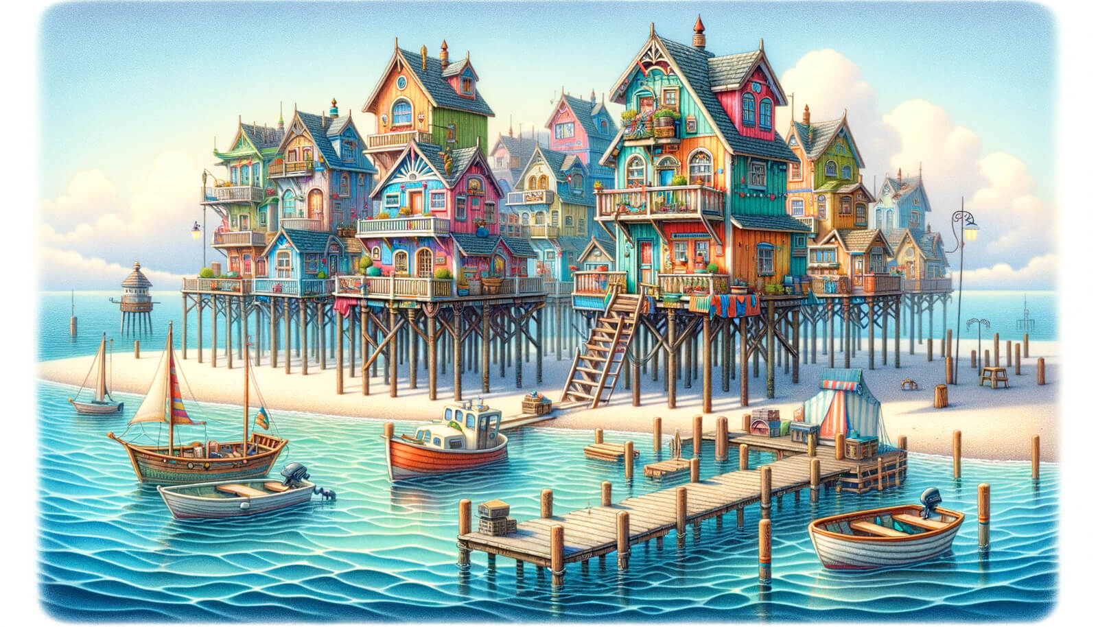 Day 30 - Stilted Harmony - A Colourful Seaside Village