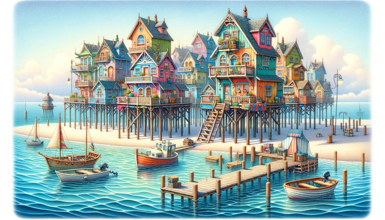 Day 30 - Stilted Harmony - A Colourful Seaside Village