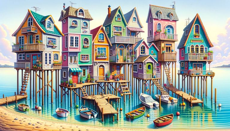 Day 30 - Stilted Harmony - A Colourful Seaside Village