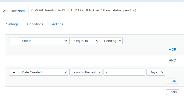 2. Move Pending After X Days to Deleted Folder