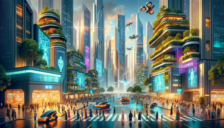Day 10 - Futuristic Metropolis: A Harmony of Tech and Nature
