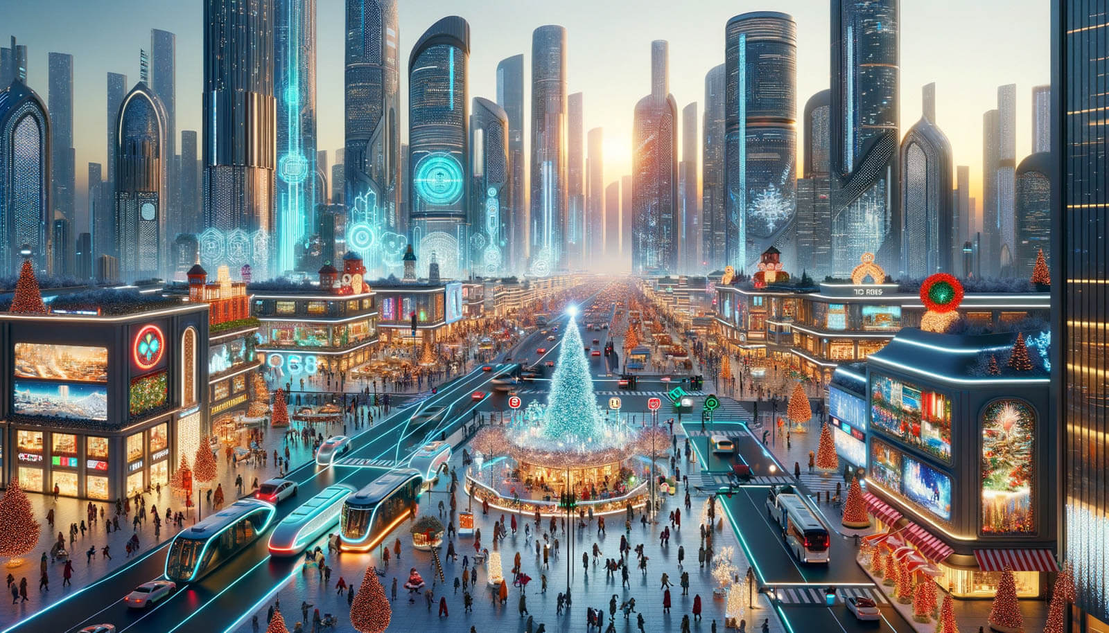 Day 20 - Festive Future: Holiday Lights in the Metropolis
